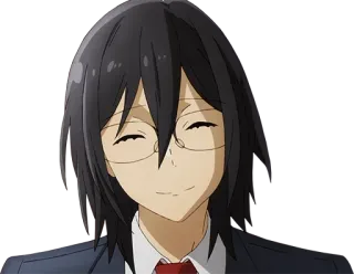 🙂 Anime, Charakter, lächelnd, Brille telegram sticker