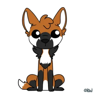 🥺 lupo dalla criniera, animale cartoon, animale seduto, animale carino telegram sticker