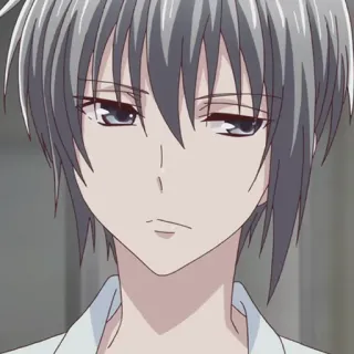 🐭 Yuki Sohma Fruits Basket anime, manga, yuki sohma, fruits basket, shojo, character, gray hair telegram sticker