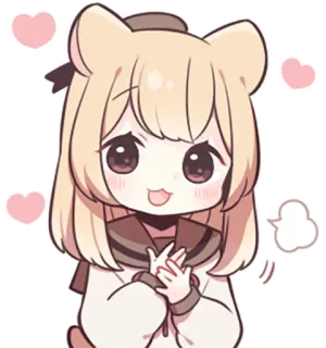 😌 Anime, Kartun, Lucu, Kawaii, Stiker, Chibi telegram sticker