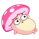 💃 キノコ, 漫画, かわいい, ピンク, キャラクター telegram sticker