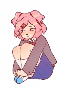 💕 Natsuki Doki Doki Literature Club! Anime, Słodkie, Kawaii, Manga, Smutne, Dziewczyna telegram sticker
