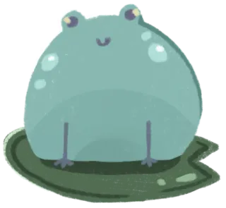 😊 rã, fofo, animal, desenho animado, natureza, anfíbio, folha, lago whatsapp sticker