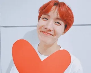 ❤️ J-Hope J-Hope, BTS, K-Pop, Musiker, Idol, Rote Haare, Herz telegram sticker