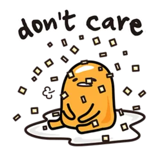 😒 don't care ovo, preguiçoso, indiferente, amarelo, animação, desenho animado, Gudetama telegram sticker