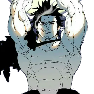 🙁 Yami Sukehiro Black Clover Anime, Mangá, Músculo, Cigarro, Magia whatsapp sticker