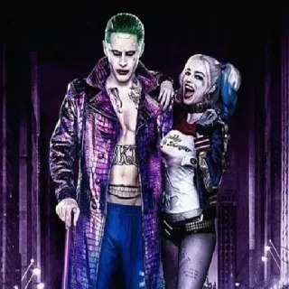 ❤ Joker Suicide Squad Joker, Harley Quinn, villano, DC Comics, Escuadrón Suicida, cómic, antihéroe, tatuaje telegram sticker