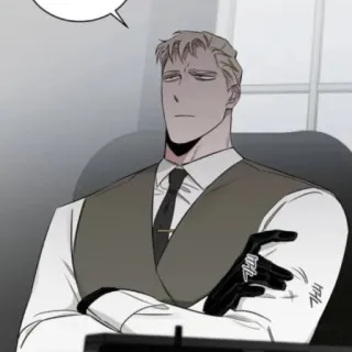 😠 man, serious, business, suit, gloves telegram sticker