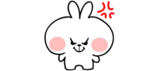 😠 arrabbiato, coniglio, coniglietto, carino, cartone animato, emoticon telegram sticker