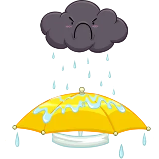 ✨ cloud, umbrella, rain, weather, storm, sad telegram sticker