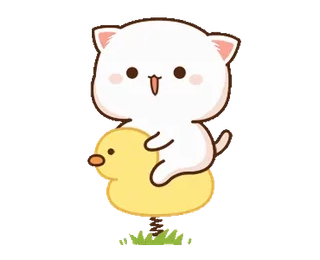 😁 gatto, anatra, cartone animato, carino, animale, kawaii telegram sticker