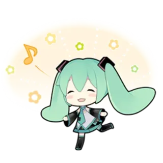 😊 Hatsune Miku Anime, Chibi, Vocaloid, Lindo, Música, Hatsune Miku telegram sticker