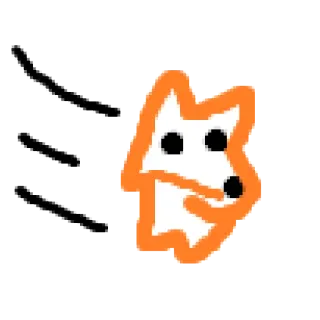 🐺 лиса, животное, рисунок, оранжевый, милый whatsapp sticker