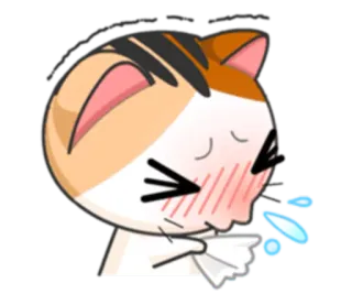 🤧 cat, sneeze, cartoon, animal, illness telegram sticker