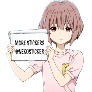 😸 MORE STICKERS @NEKOSTICKER sticker, anime, girl, sign telegram sticker