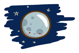 👌 luna, stelle, notte, carino, kawaii, celeste telegram sticker