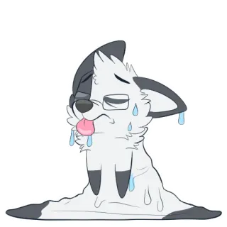 🌊 漫画, 動物, 可愛い, 溶ける, 汗 telegram sticker