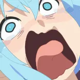 😧 Aqua Konosuba anime, konosuba, aqua, funny, shocked, cartoon, character, fanart whatsapp sticker