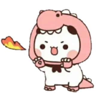 💘 słodkie, dinozaur, kreskówka, zwierzę, kawaii, panda telegram sticker