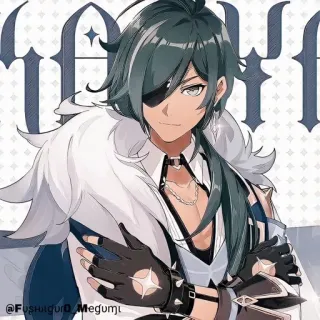 🔲 Kaeya Genshin Impact ガイア, 原神, アニメ, ゲームキャラクター, ファンタジー telegram sticker