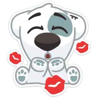 😘 perro, beso, dibujo animado, animal, pegatina telegram sticker