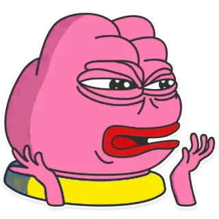😑 Meme, Sapo, Rosa, Desenho animado, Expressão, Engraçado telegram sticker
