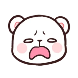 😣 cute, cartoon, bear, sticker, emoticon, sad, distressed telegram sticker