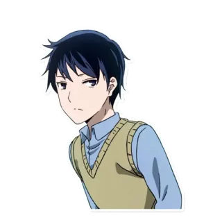 🙁 Anime, Chico, Personaje, Dibujo animado, Manga, Adolescente whatsapp sticker