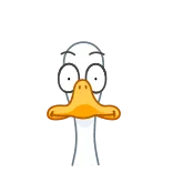 ๐ duck, cartoon, goose, animal whatsapp sticker