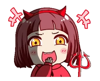 😈 duivel, anime, manga, cartoon, boos, hooivork telegram sticker