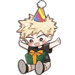 😄 Bakugo Katsuki My Hero Academia anime, manga, cartoon, Bakugo, My Hero Academia, birthday telegram sticker