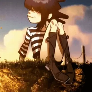 🍜 Noodle Gorillaz kartun, Gorillaz, Noodle, band, band virtual telegram sticker