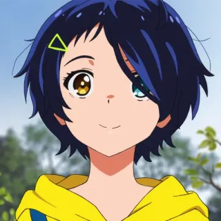 🥚 Ai Ohto Wonder Egg Priority アニメ, キャラクター, 女の子, 黄色, 可愛い, ポートレート telegram sticker