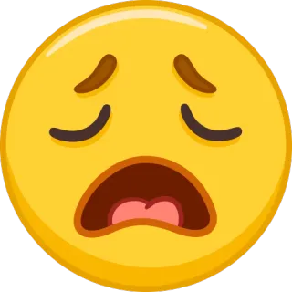 😩 Émoji, Triste, Contrarié, Émotionnel, Sentiment telegram sticker