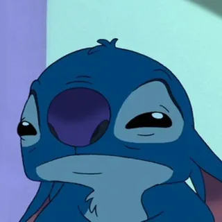 ❣️ Stitch Lilo & Stitch Obcy, Niebieski, Smutny, Kreskówka, Disney telegram sticker