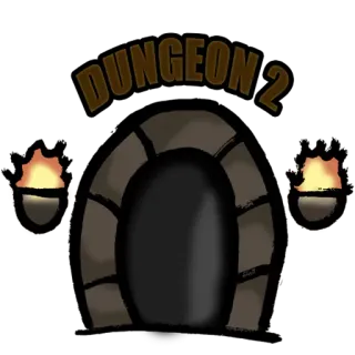 🚪 DUNGEON 2 Dungeon, Spiel, Eingang, Fackel, Level 2, Fantasy telegram sticker