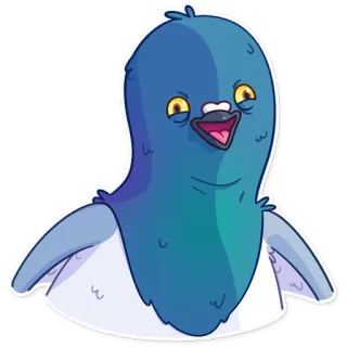 😀 นกพิราบ, นก, การ์ตูน, สัตว์ telegram sticker