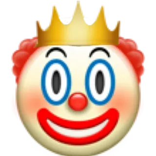 👸 광대, 이모지, 왕관, 웃긴, 캐릭터, 만화 whatsapp sticker
