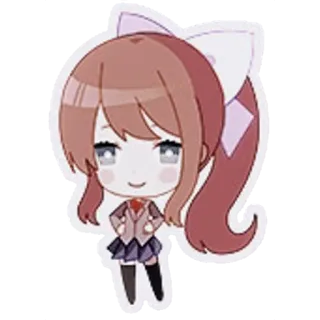 📄 Monika Doki Doki Literature Club! animé, mignon, jeu, kawaii, chibi telegram sticker