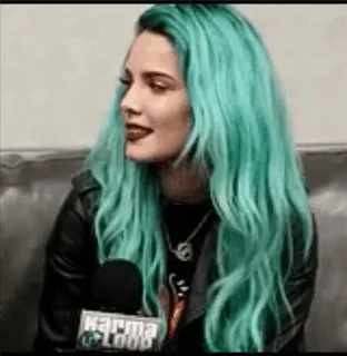 👼 Halsey 歌手, セレブ, ミュージシャン, ポートレート, 女性, ホールジー, 緑髪 telegram sticker