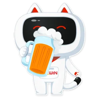 🍺 LGWIN 猫, ロボット, ビール, 飲み物, lgwin, ステッカー telegram sticker
