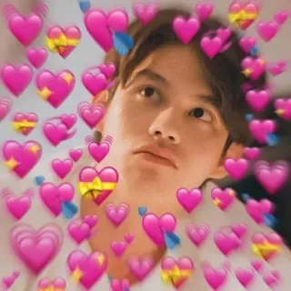 ❤ coeurs, amour, emoji, affection, portrait, homme telegram sticker