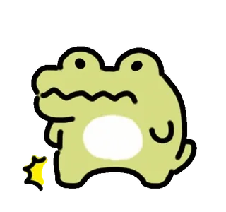 ⭐ grenouille, dessin animé, animal, mignon, nerveux telegram sticker