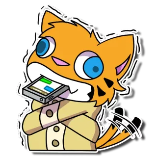 😛 gato, animal, desenho animado, telefone, digital, engraçado, adesivo telegram sticker