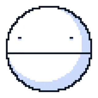 😑 pixel art, white, face, minimalist, circle telegram sticker