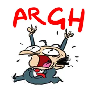 🙀 ARGH Kreskówka, Frustracja, Złość, Wyraz, Emocja, Zmartwiony telegram sticker