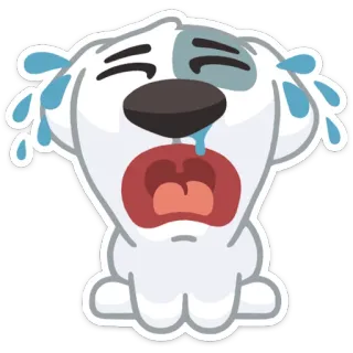 😭 llorando, perro, dibujos animados, triste, lágrimas whatsapp sticker
