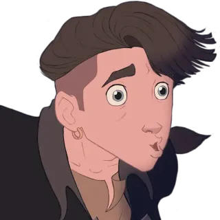 😮 cartone animato, personaggio, illustrazione, faccia, ragazzo, giovane telegram sticker