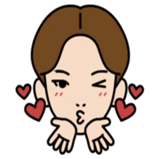 💙 kiss, love, heart, cute, wink, cartoon whatsapp sticker
