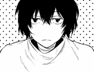 🥚 anime, mangá, entediado, inexpressivo, monocromático telegram sticker